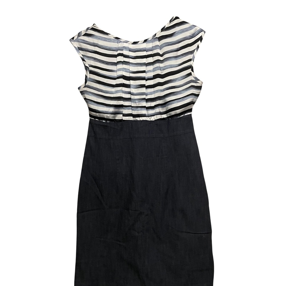 Dressbarn Women's Striped Cap Sleeve Sheath Dress Black White Size‎ 10